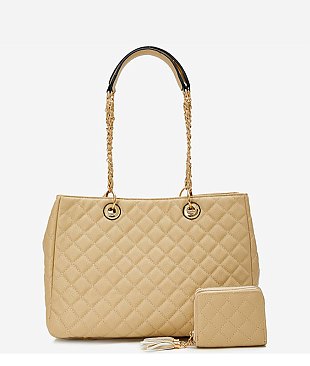 Quilted Classic Shoulder Bag 2-in-1 Set