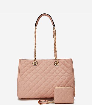 Quilted Classic Shoulder Bag 2-in-1 Set