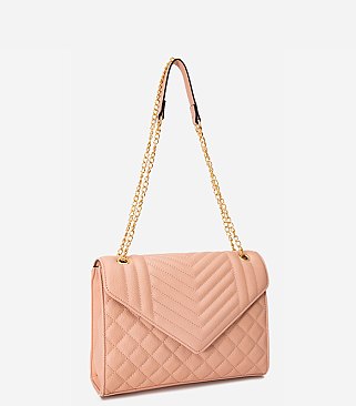 Chevron Quilted Flap 2-in-1 Shoulder Bag