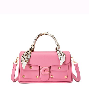 2 In 1 Fashion Colorblock Satchel with Wallet