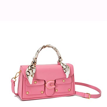 2 In 1 Fashion Colorblock Satchel with Wallet