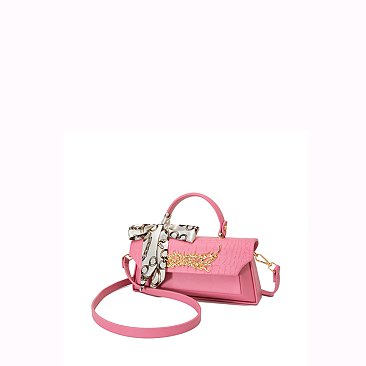 Fashion Scarfed & Magnet Snap 2 In 1 Crossbody-Satchel Bag