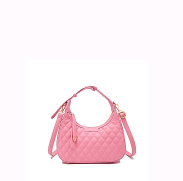 Quilted 2 in 1 Satchel Bag with Wallet