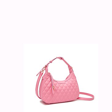 Quilted 2 in 1 Satchel Bag with Wallet