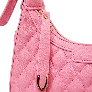 Quilted 2 in 1 Satchel Bag with Wallet