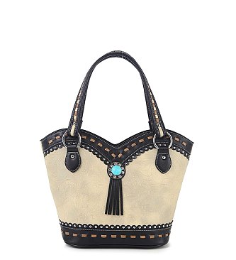 Western Style Embossed Handbag