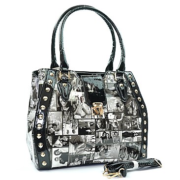 Obama Satchel Studded Handbag