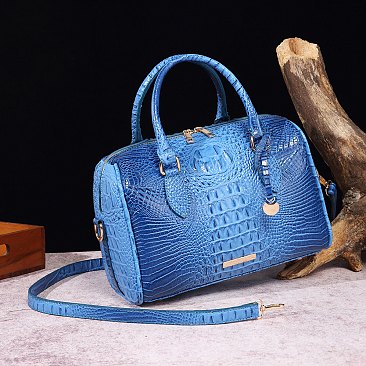 Tie-dyed Crocodile Boston Satchel  Bag