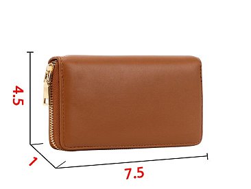 Plain Zip Around Wallet Wristlet