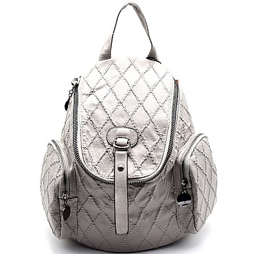 CX6228-LP Stitched Checker Pattern Fashion Vintage Backpack