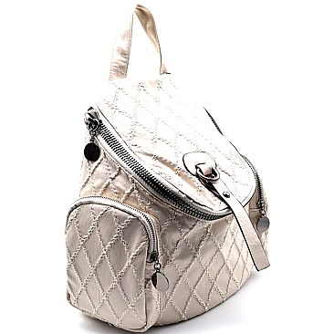 CX6228-LP Stitched Checker Pattern Fashion Vintage Backpack
