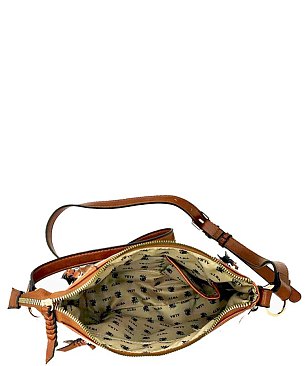 Dual zippered Saddle Crossbody Bag