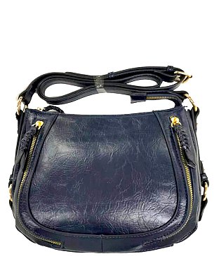 Dual zippered Saddle Crossbody Bag