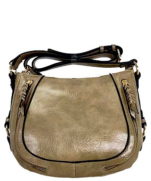 Dual zippered Saddle Crossbody Bag