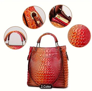 2 in-1 Crocodile tie -dye Pattern Handbag