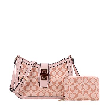 2-in1 Oval Monogram Twist Lock Crossbody Bag + Wallet