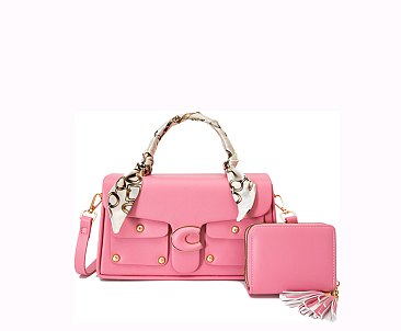 2 In 1 Fashion Colorblock Satchel with Wallet