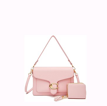 2 in 1 Fashion Flap Satchel with Wallet