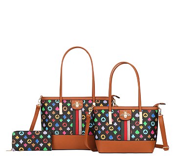 3-IN-1 Monogram Twin Totes - Wallet Set