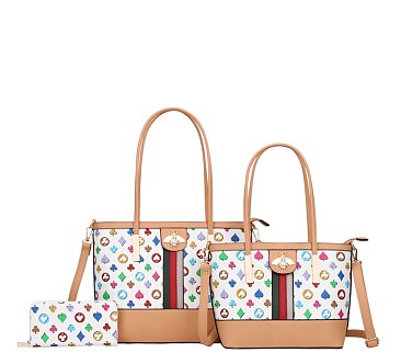 3-IN-1 Monogram Twin Totes - Wallet Set