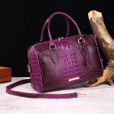 Tie-dyed Crocodile Boston Satchel  Bag