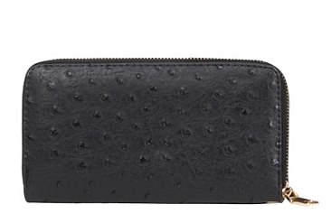 black ostrich wallet