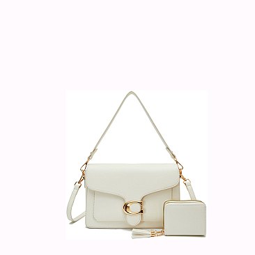 2 in 1 Fashion Flap Satchel with Wallet