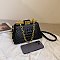 Tie-dyed Croc Metal Frame Modern Handbag with Chain Link