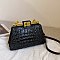 Tie-dyed Croc Metal Frame Modern Handbag with Chain Link