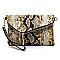 Asymmetrical Multi-Color Snake Print Flap Clutch Shoulder Bag