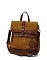 2-Tone Buckle Flap Convertible Backpack