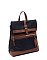 2-Tone Buckle Flap Convertible Backpack