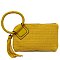 Canvas Cuff Handle Tassel Wristlet Clutch