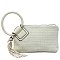 Canvas Cuff Handle Tassel Wristlet Clutch