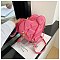 Moto Jacket Design Heart-Shape Crossbody Bag