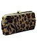 Leopard Fur Kiss Lock Clutch Wallet