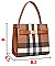 2 in 1 Monogram Plaid Medium Tote Wallet Set