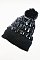 PACK OF 12 Trendy Metallic puffer hat with pom-pom