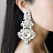 4.5" inch long Crystal CLIP-ON Statement Earrings