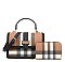 2 in 1 Plaid Top Handle Monogram Satchel Set