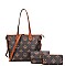 3 IN 1 Monogram Tote Shopping Bag Set