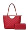 2 in 1 Quilted Chain Accent Satchel Shoulder Bag