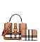 2 in 1 Plaid Top Handle Monogram Satchel Set