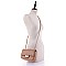 Stylish Straw Twist Lock Flap Crossbody Bag