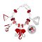 Delta Sigma Theta Sorority Crystal Enamel Coated Adjustable Multi Charm SILVER Bracelet