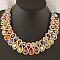 Colorful Elegant Stones in Gold Chain Necklace