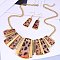 2in1  Animal Print  Fringe Stone Chain Necklace Set