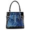 Belted Jean Design Tote Handbag