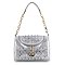 Rhinestone Design Top Flap Petite Handbag