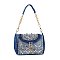 Rhinestone Design Top Flap Petite Handbag